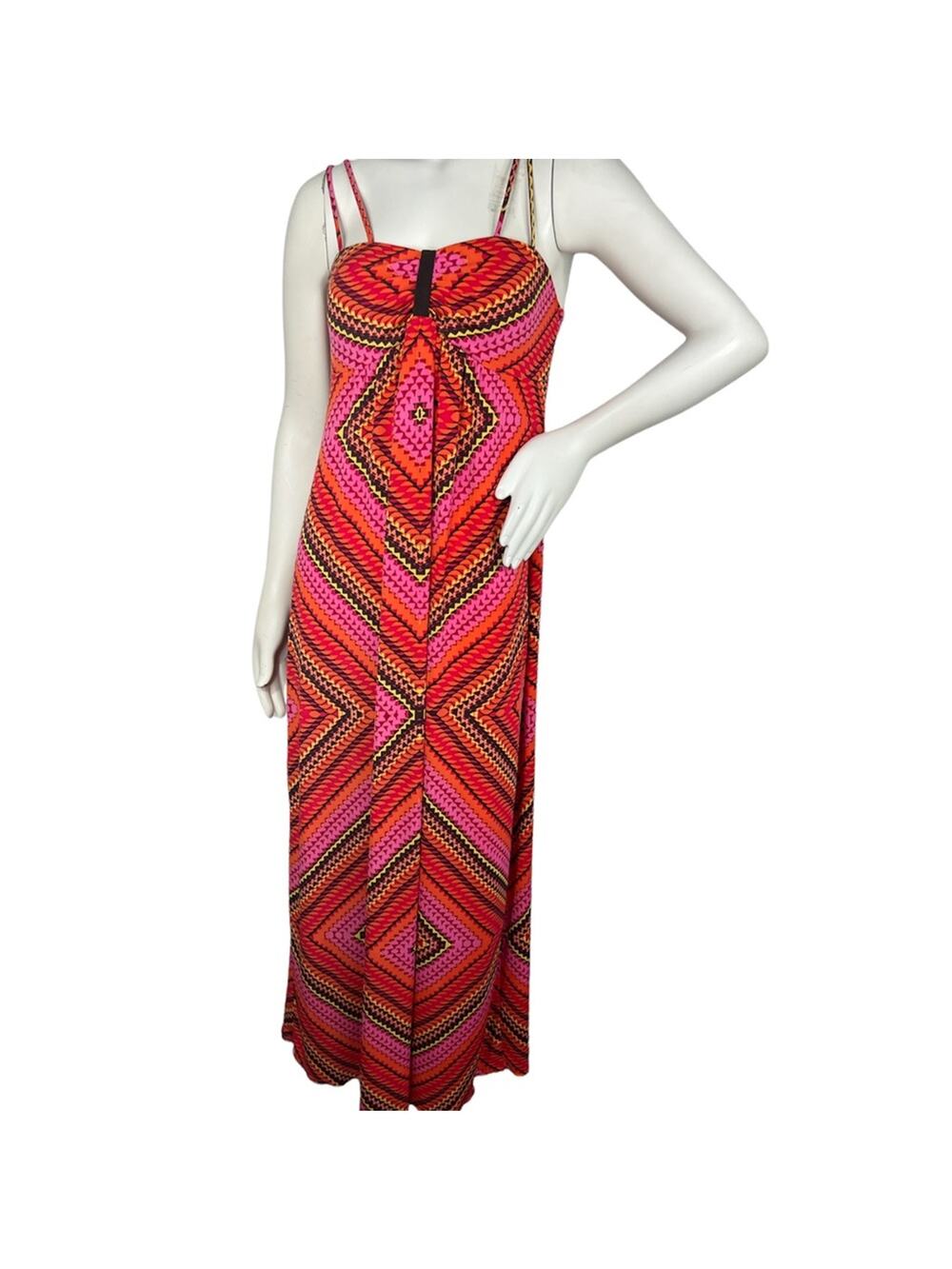 Carole Little Maxi Boho Sleeveless V Neck Summer Dress 12